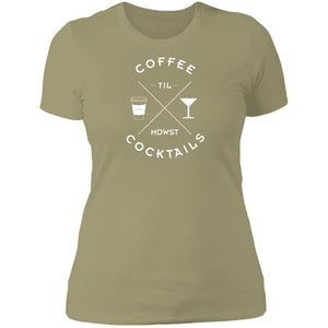 Coffee til Cocktails Ladies' Boyfriend T-Shirt