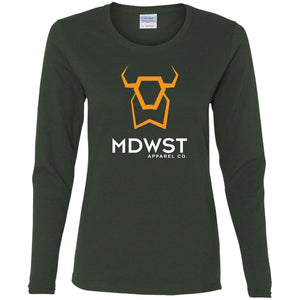 MDWST Bison Ladies' Cotton LS T-Shirt