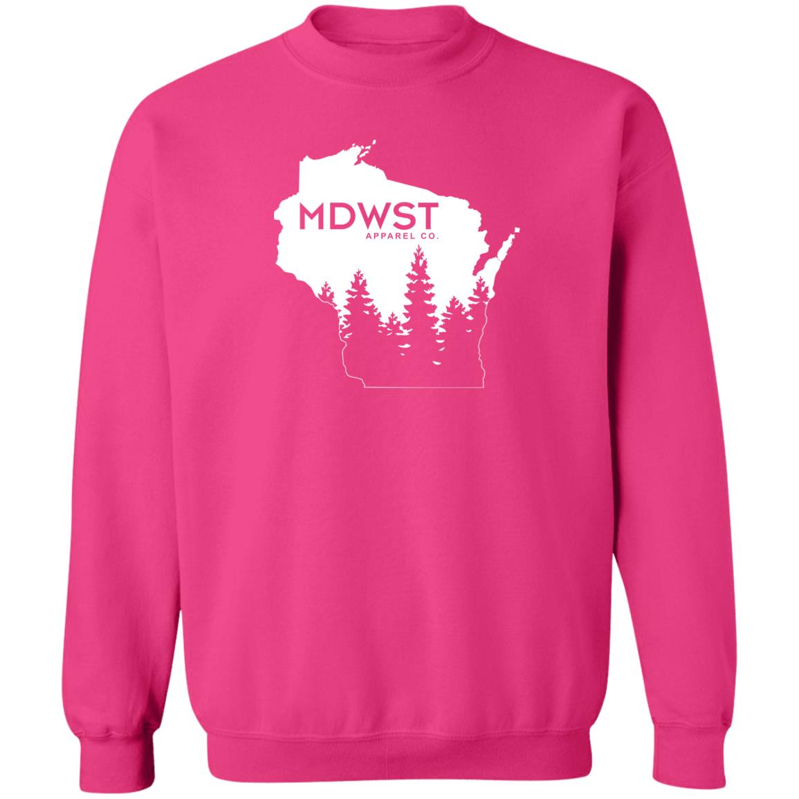 Wisconsin Pine Trees Crewneck Pullover Sweatshirt