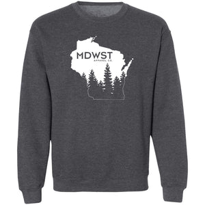 Wisconsin Pine Trees Crewneck Pullover Sweatshirt