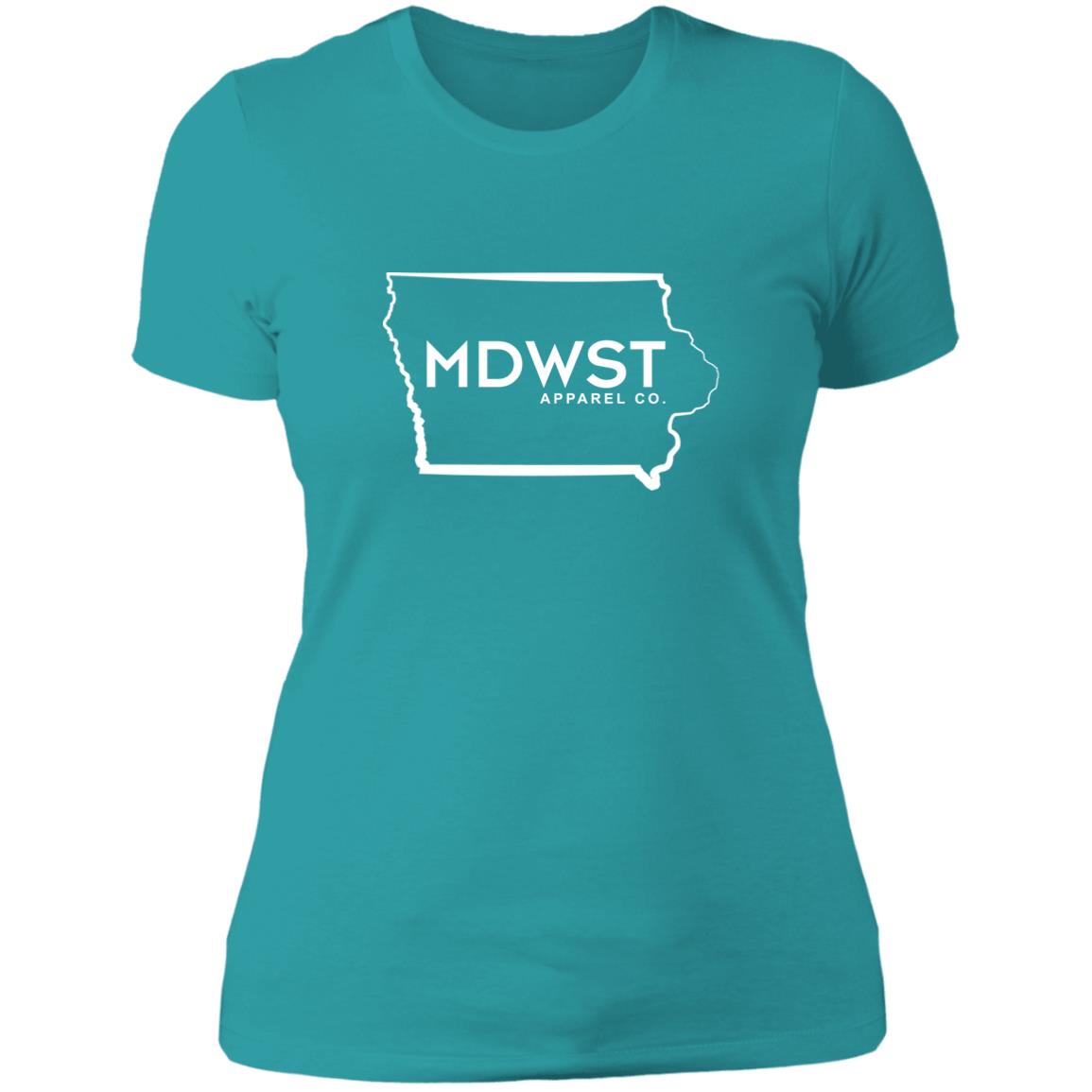 MDWST IA State Outline Ladies' Boyfriend T-Shirt