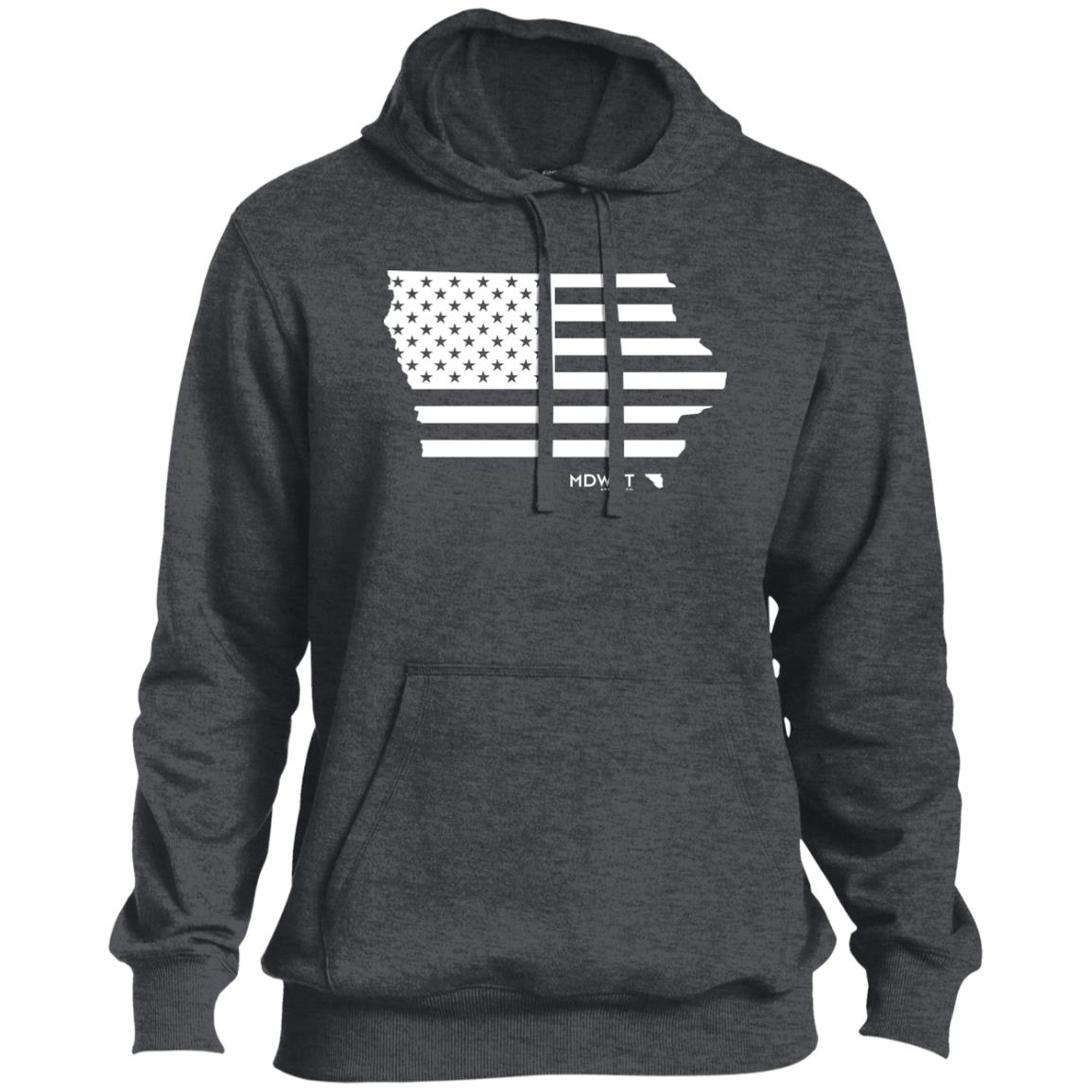 American Flag IA State Men's Pullover Hoodie