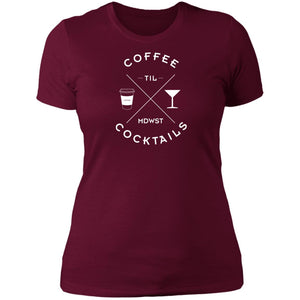 Coffee til Cocktails Ladies' Boyfriend T-Shirt