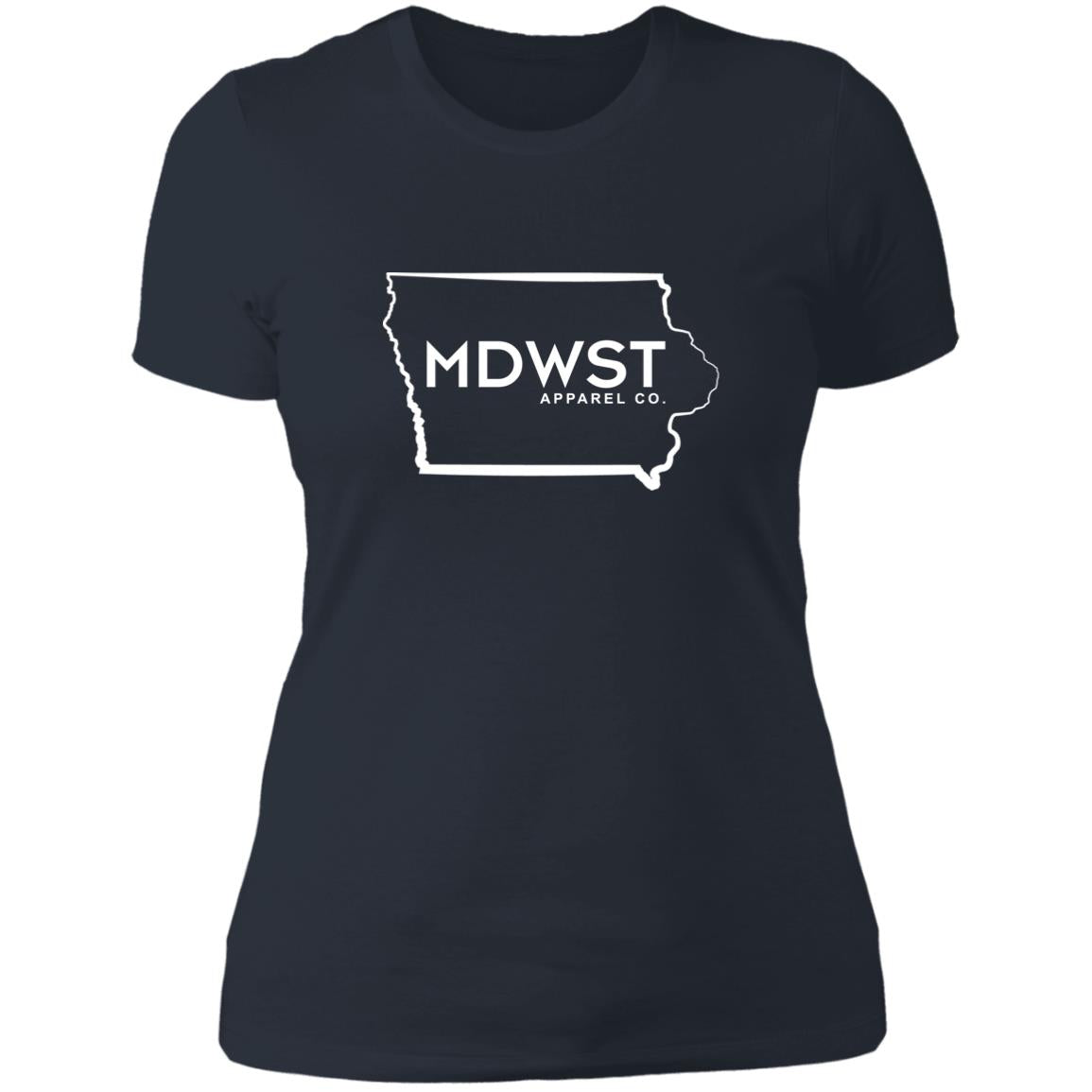 MDWST IA State Outline Ladies' Boyfriend T-Shirt