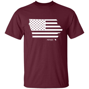 American Flag IA State Youth 5.3 oz 100% Cotton T-Shirt