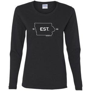 Iowa Est. Ladies' Cotton LS T-Shirt