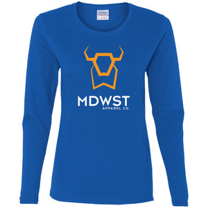 MDWST Bison Ladies' Cotton LS T-Shirt