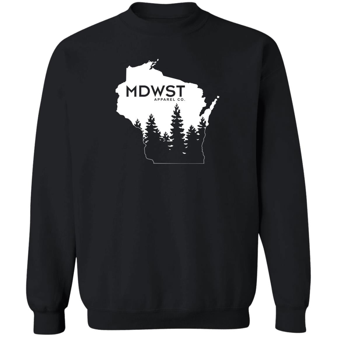 Wisconsin Pine Trees Crewneck Pullover Sweatshirt