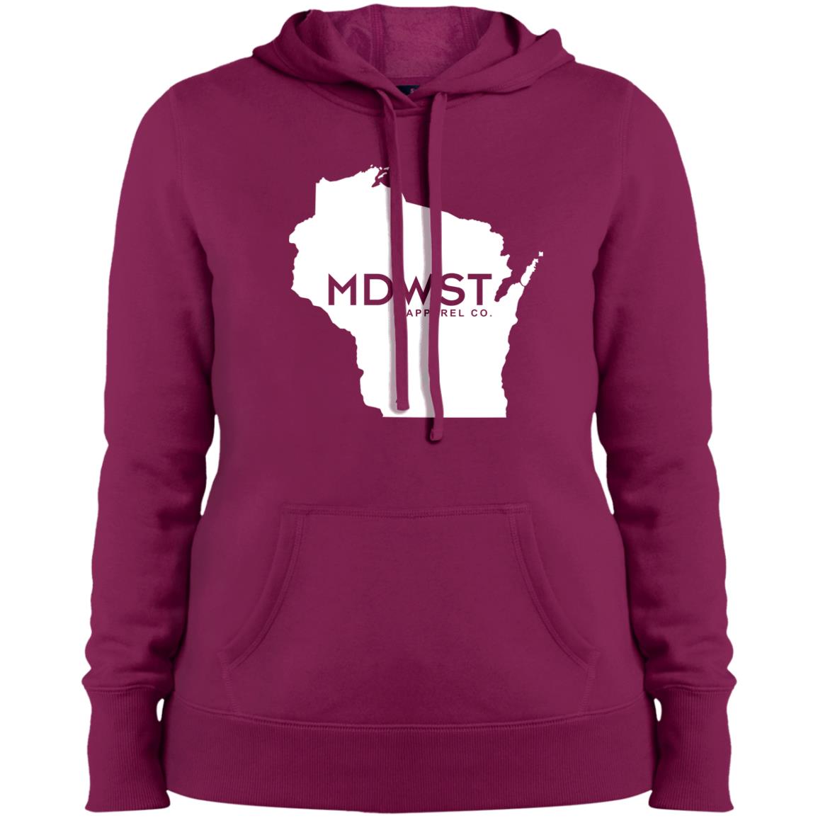 Wisconsin Front Ladies' Pullover Hooded Sweatshirt