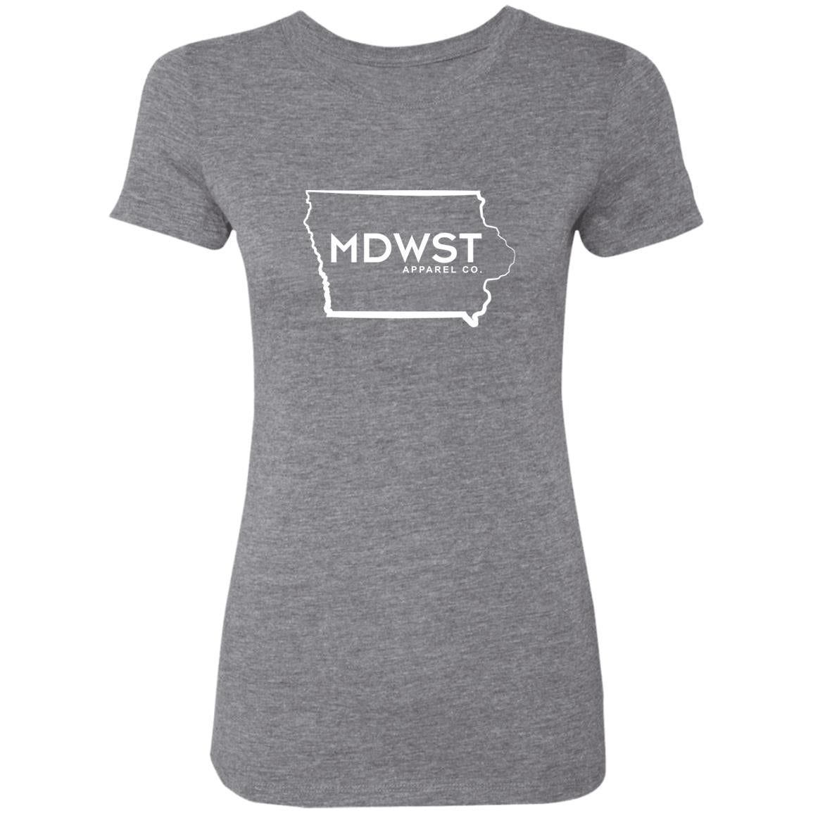 MDWST IA State Outline Ladies' Triblend T-Shirt