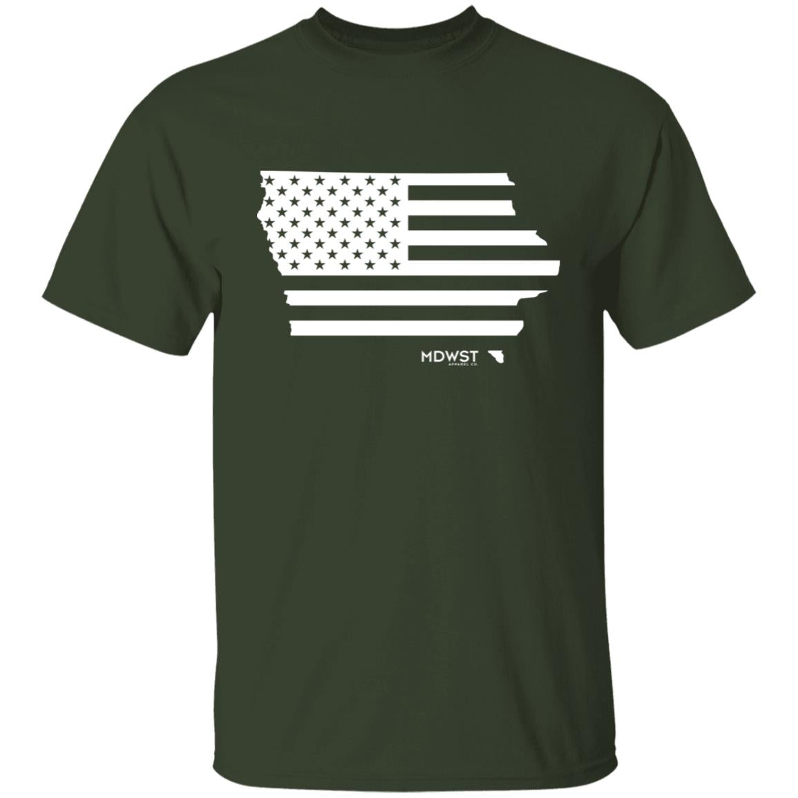 American Flag IA State Youth 5.3 oz 100% Cotton T-Shirt