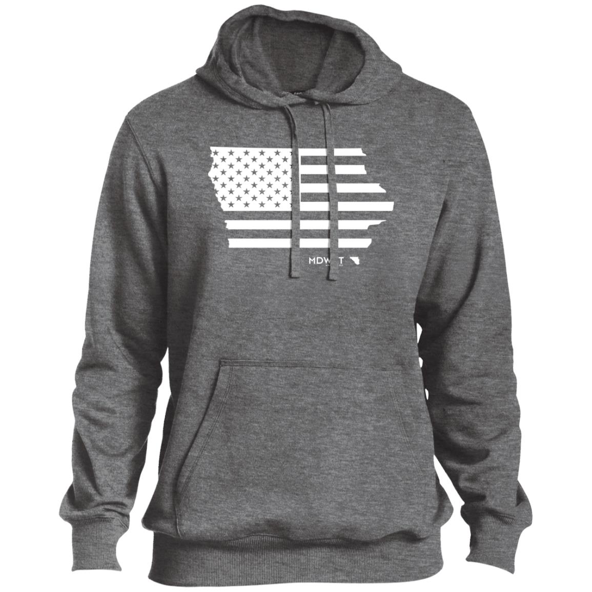 American Flag IA State Men's Pullover Hoodie