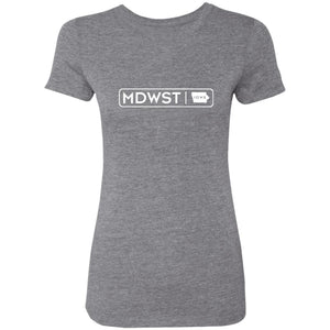 MDWST IA State Block Ladies' Triblend T-Shirt