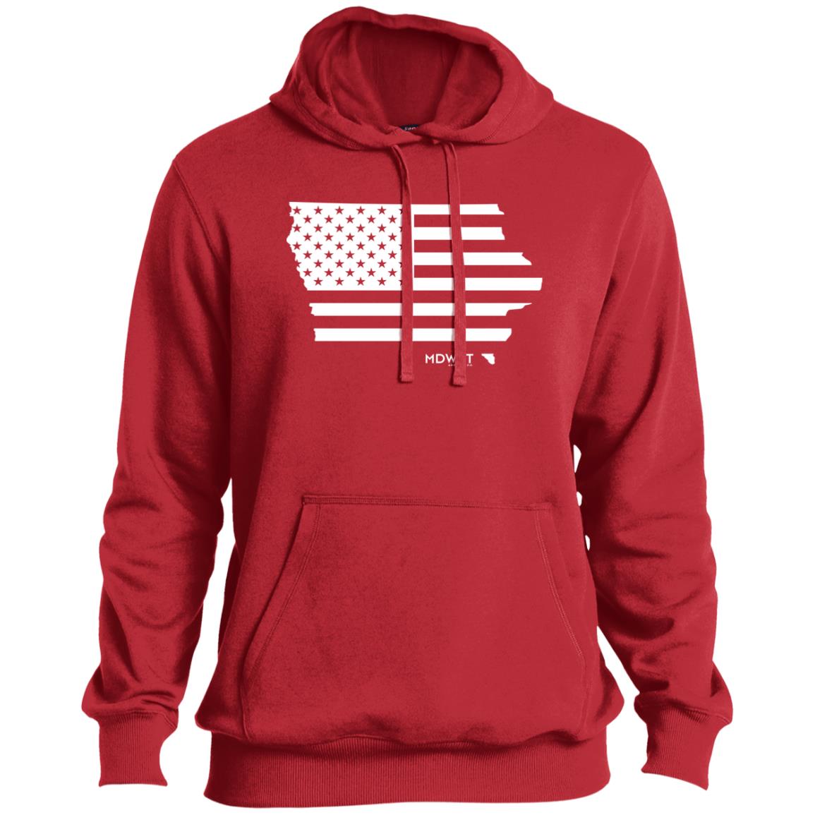 American Flag IA State Men's Pullover Hoodie