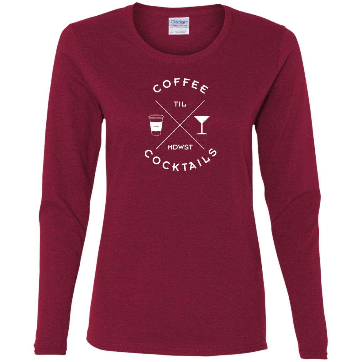 Coffee til Cocktails Ladies' Cotton LS T-Shirt