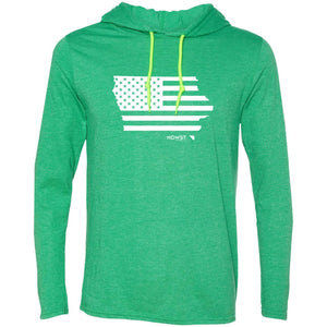 American Flag IA State Men's LS T-Shirt Hoodie