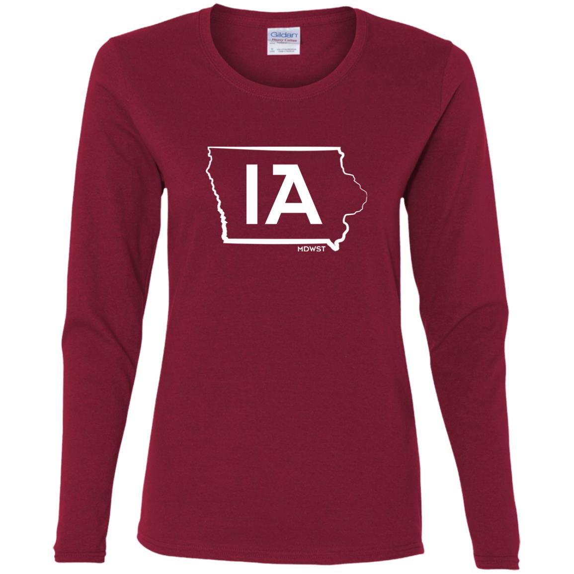 IA Outline Ladies' Cotton LS T-Shirt