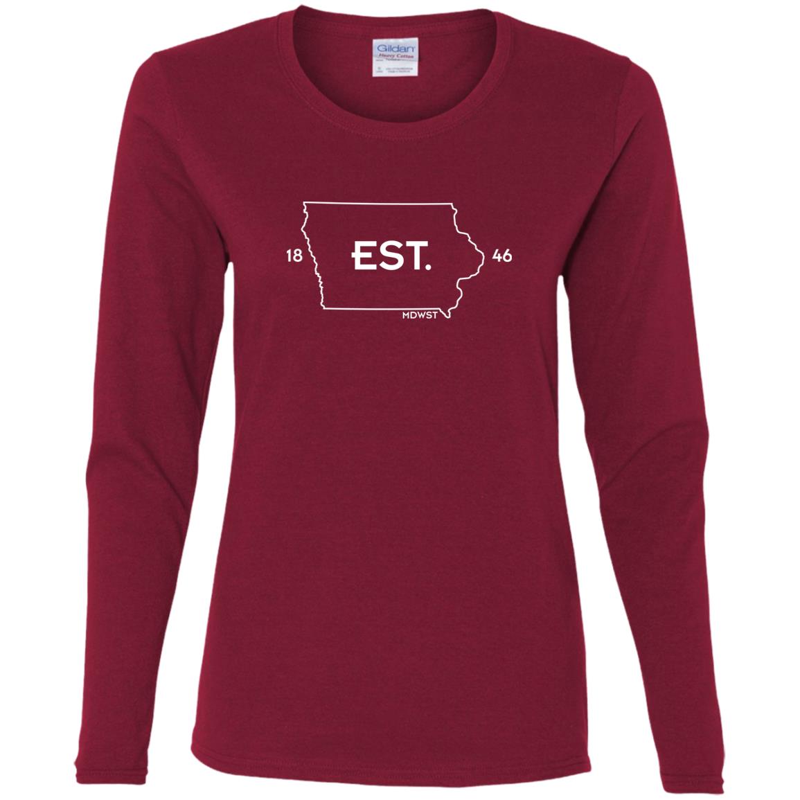 Iowa Est. Ladies' Cotton LS T-Shirt