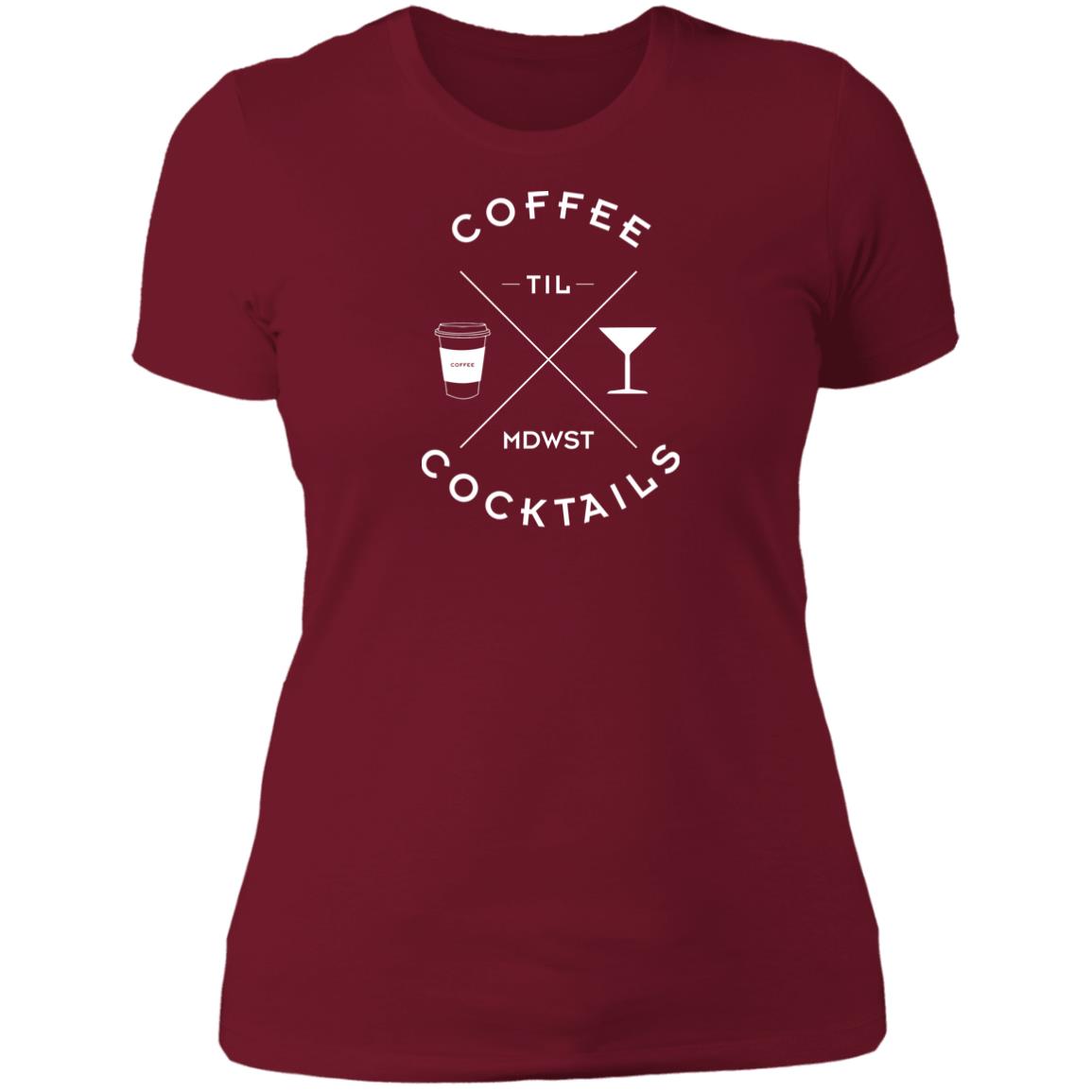 Coffee til Cocktails Ladies' Boyfriend T-Shirt