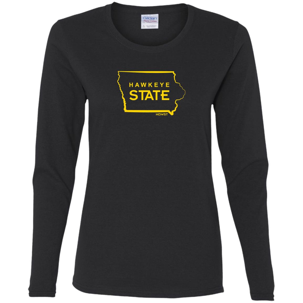 Hawkeye State Ladies' Cotton LS T-Shirt