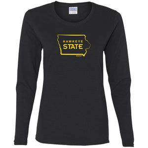 Hawkeye State Ladies' Cotton LS T-Shirt