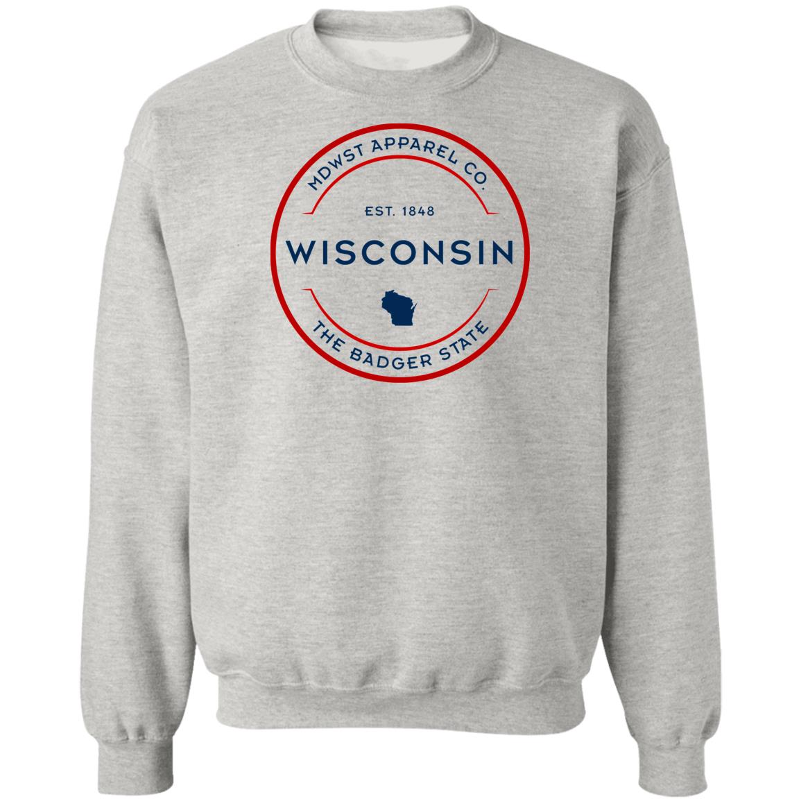 Wisconsin Crest Crewneck Pullover Sweatshirt