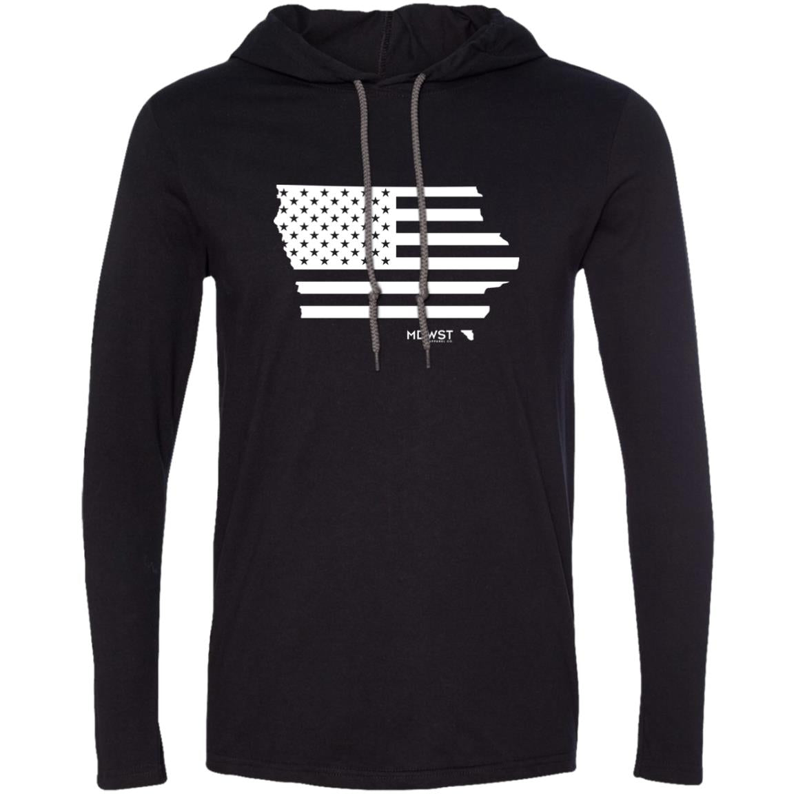 American Flag IA State Men's LS T-Shirt Hoodie