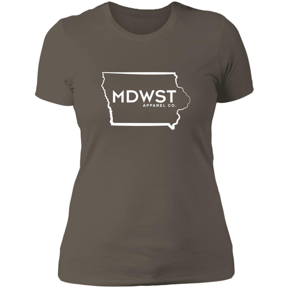 MDWST IA State Outline Ladies' Boyfriend T-Shirt