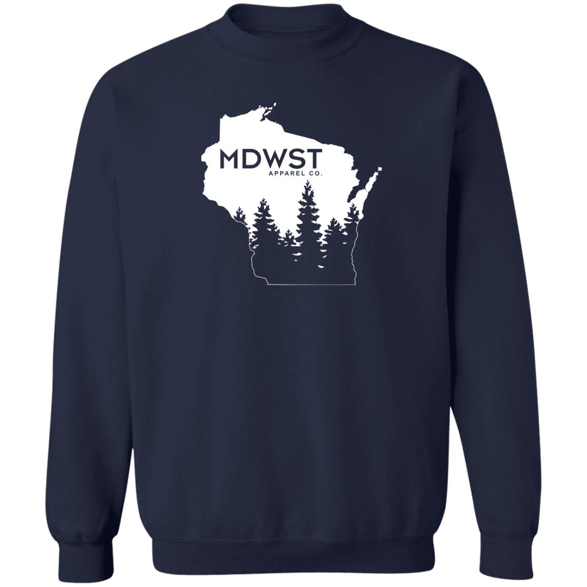 Wisconsin Pine Trees Crewneck Pullover Sweatshirt