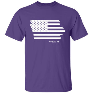 American Flag IA State Youth 5.3 oz 100% Cotton T-Shirt