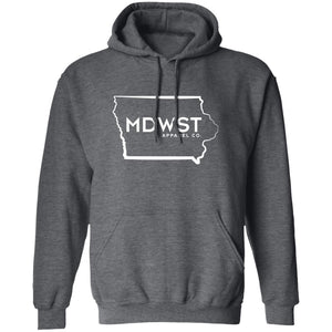 MDWST IA State Outline Men's Pullover Hoodie