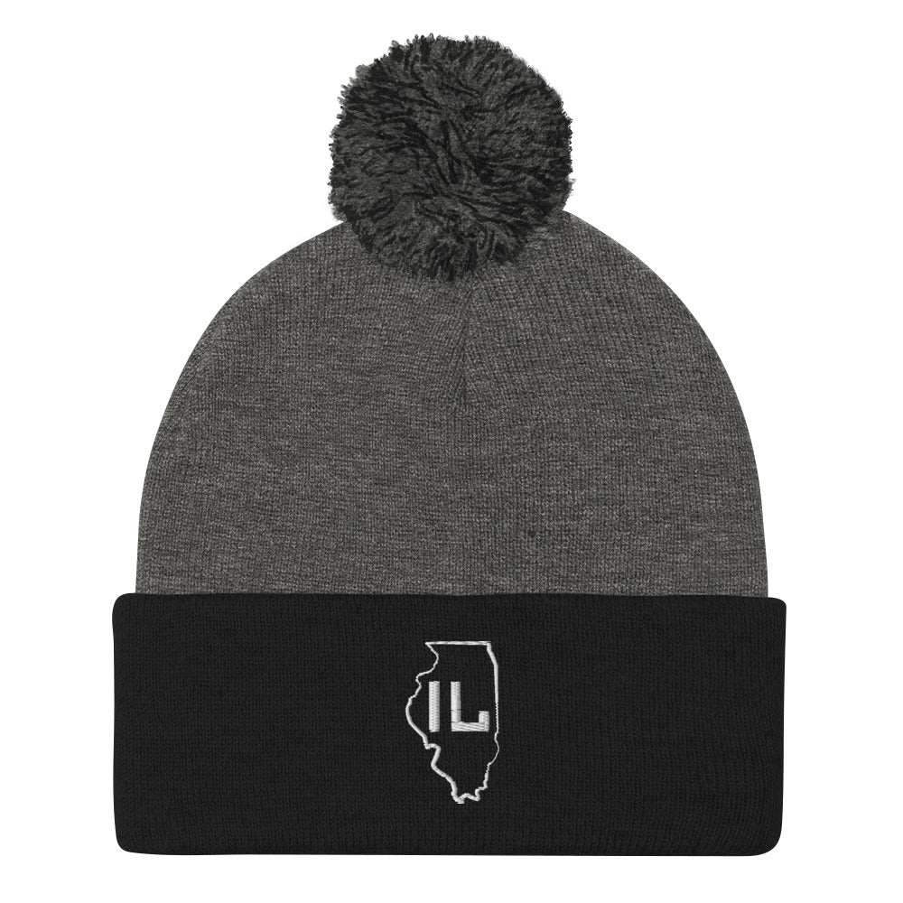 IL Outline Pom-Pom Beanie