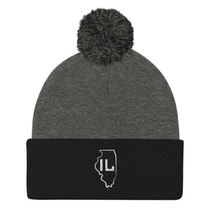 IL Outline Pom-Pom Beanie