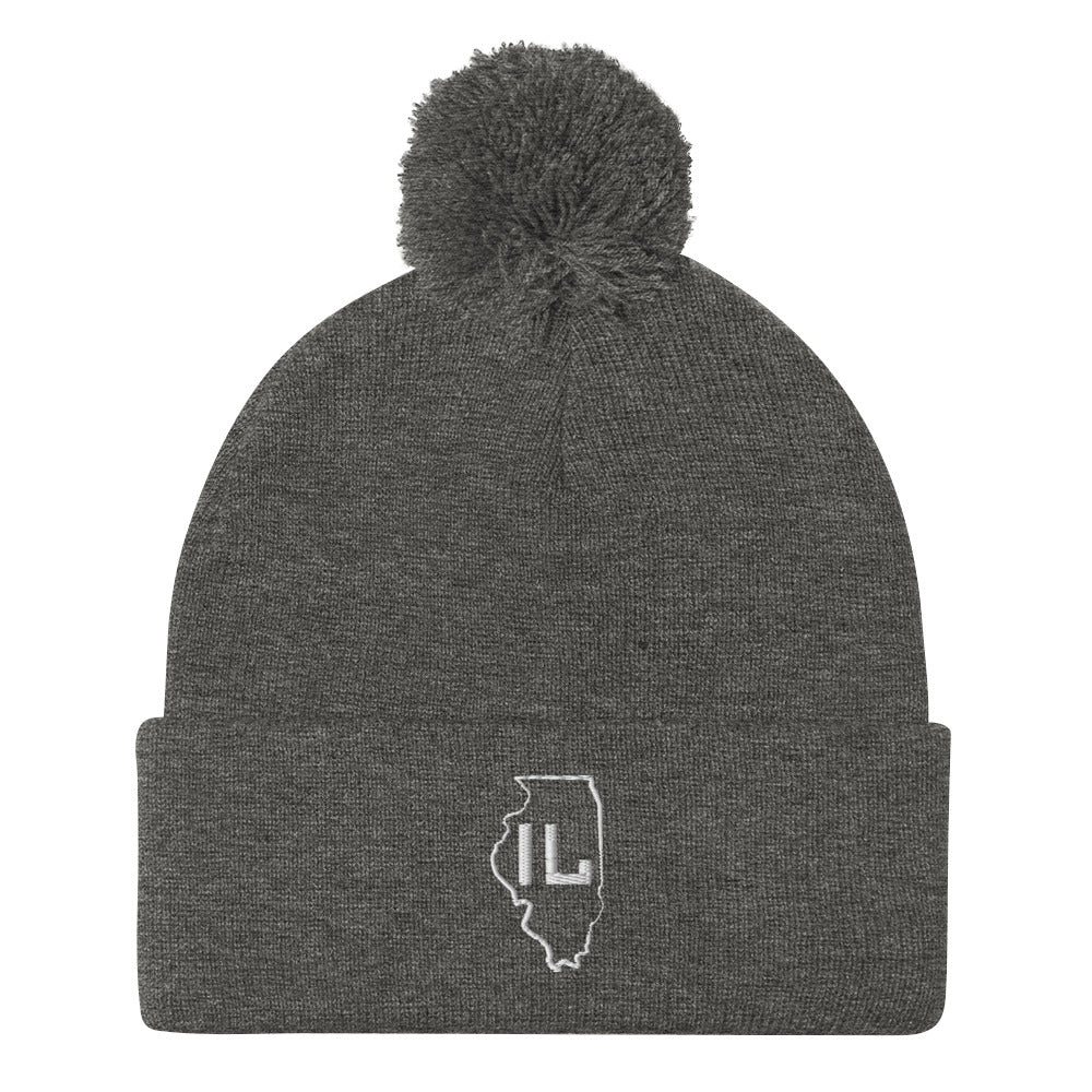 IL Outline Pom-Pom Beanie