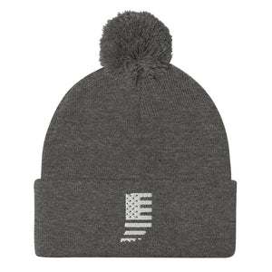 American Flag IN State Pom-Pom Beanie