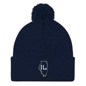 IL Outline Pom-Pom Beanie