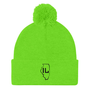 IL Outline Pom-Pom Beanie