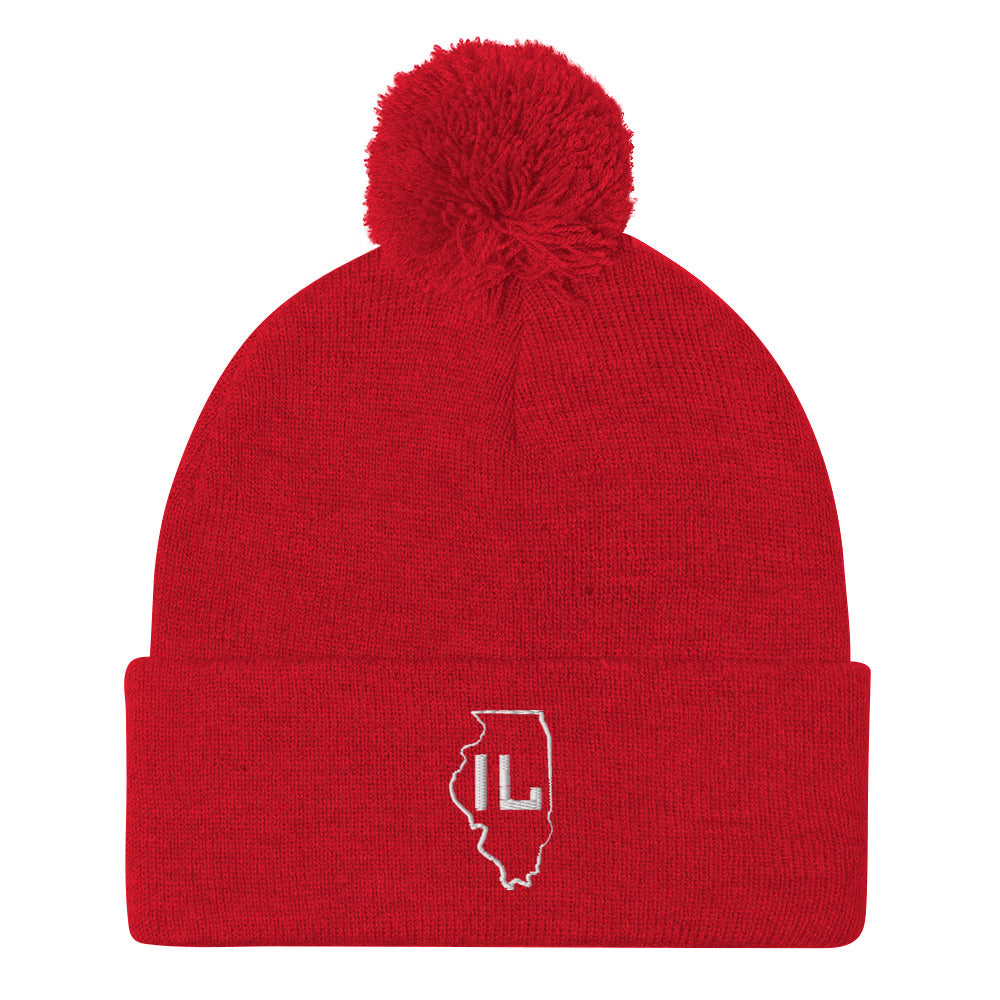 IL Outline Pom-Pom Beanie