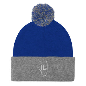 IL Outline Pom-Pom Beanie